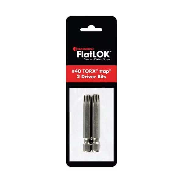 FlatLOK Torx Ttap No. 40 x 2 in. Driver Bit - Steel 0.25 in. Hex, 2 Piece