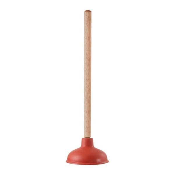 LDR  16 in. x 5 in. Dia. Plunger with Wooden Handle; Rubber & Wood - Case of 12