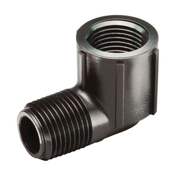 0.5 in. MPT x 0.5 in. FPT Dia. x 1.13 in. Swing Pipe Elbow, Black