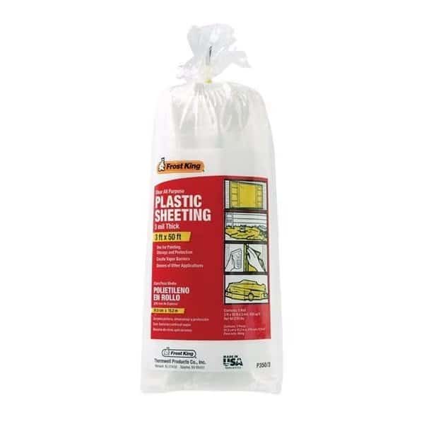 Frost King 5004562 Clear Plastic Sheeting Roll for Doors & Windows; 50 ft. x 3 mil