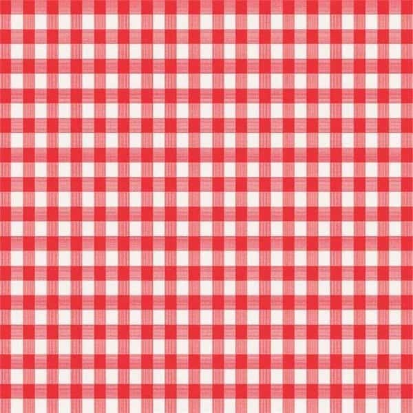 Magic Cover 6739445 52 x 52 in. Red & White Checkered Plastic Tablecloth