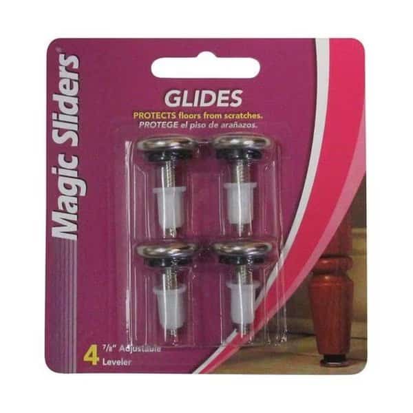 Magic Sliders 5005783 0.87 x 4 in. Steel Adjustable Leveling Glide - 4 per Pack