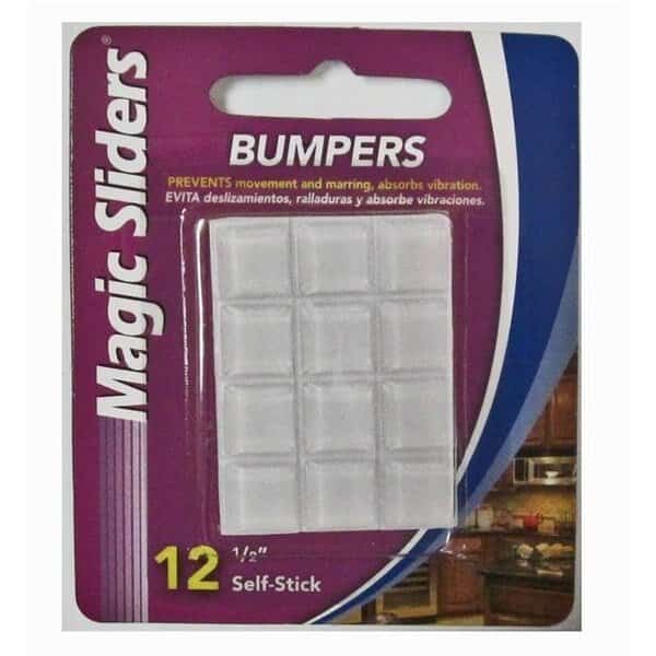 Magic Sliders 5992243 0.5 x 0.5 in. Clear Rubber Bumper Pads - 12 per Pack