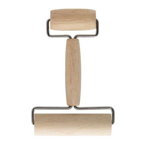 Harold Import 6311559 7 in. x 4.5 in. dia. Wood Double Dough Roller