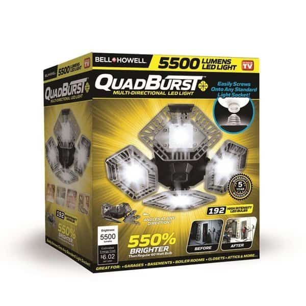 Bell Plus Howell 300W Equivalence Quad Burst Square E26 Medium LED Bulb, White