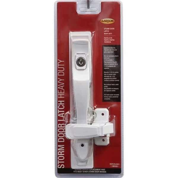 Larson 5035261 Heavy Duty Zinc Push Button Keyed Latch; White