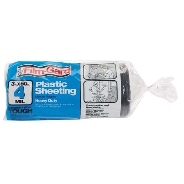 626154 4 mil 3 x 50 ft. Film Polyethylene Sheeting - Black