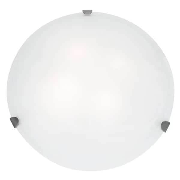 20726LEDDLP-BS-OPL 14 in. Atom LED Brushed Steel Flush Mount Ceiling Light