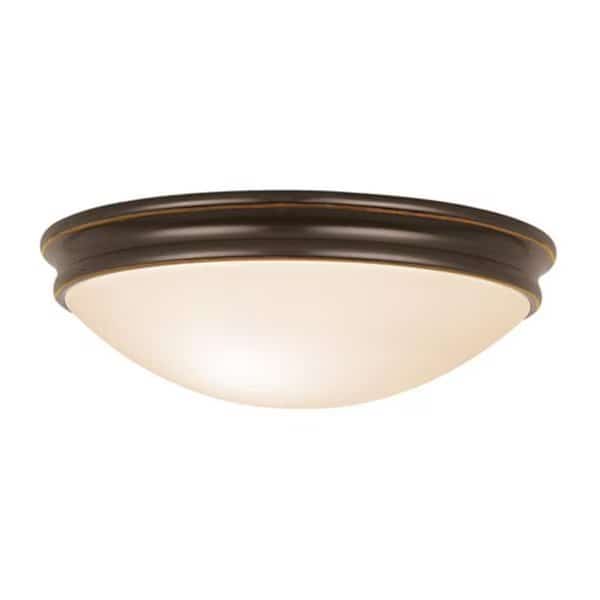20726LEDDLP-B-OPL 14 in. Atom LED Oil Rubbed Bronze Flush Mount Ceiling Light
