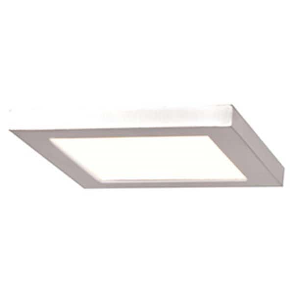 20813LEDD-BS-ACR 5.5 x 5.5 x 0.5 in. Boxer LED Square Flush Mount, Brushed Steel & Acrylic Lens