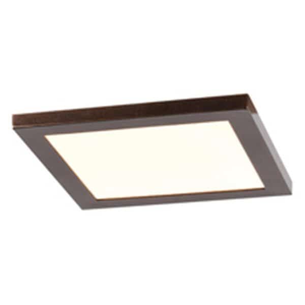 20813LEDD-BRZ-ACR 5.5 x 5.5 x 0.5 in. Boxer LED Square Flush Mount, Bronze & Acrylic Lens