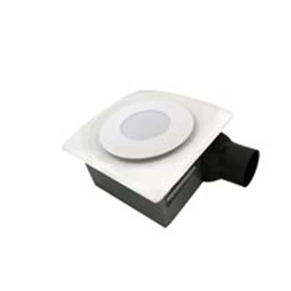 Aero Pure AP120-SL W ow Profile 120 CFM 0.7 Sones Slim Fit Bathroom Ceiling Fan with Light Pad & Grille; White