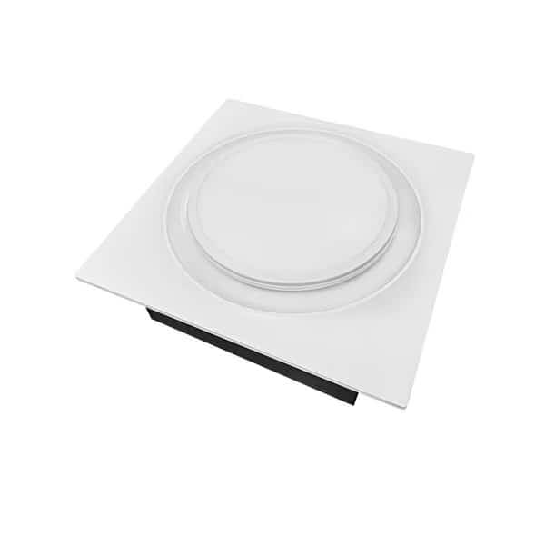 Aero Pure ABFS0511DL 6W Slim Fit 50-110 CFM Adjustable Speed Quiet Energy Star Bathroom Fan with LED Light - White
