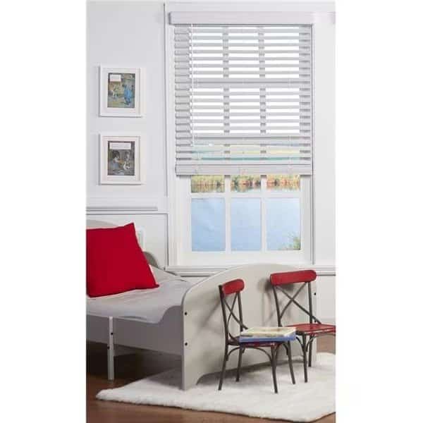 Safe Styles UBJ38X72WT 2 in. Cordless Faux Wood Blind; White - 38 x 72 in.