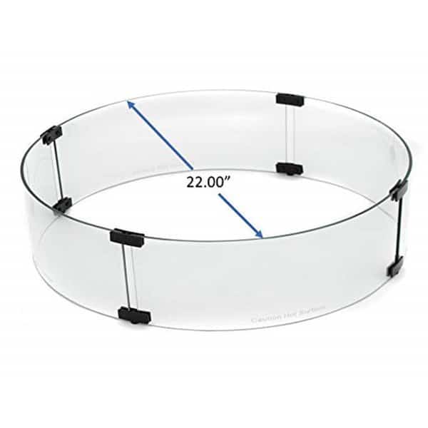 22 in. Round Glass Wind Screen, Clear