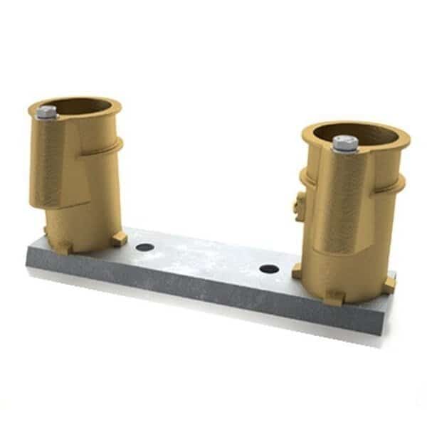 Perma-Cast PC4008BC 4 in. Anchor Socket Channel Set - 8 in. On Center Bronze Hanover Socket