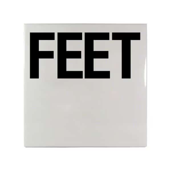 6 x 6 in. FEET Message Ceramic Smooth Tile Depth Marker