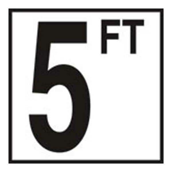 6 x 6 in. Tile with 5 in. Number 5FT Smooth Ceramic Depth Marker
