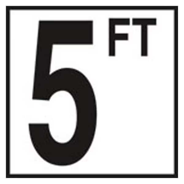 Inlays CC620050 6 x 6 in. Tile with 5 in. Number 5FT Non-Skid Ceramic Depth Marker