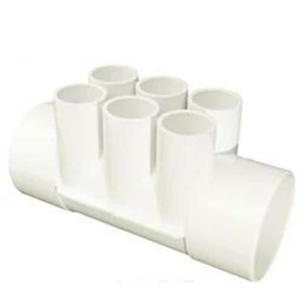 PVC Water Manifold 2 x 0.75 in. Slip Ports 6