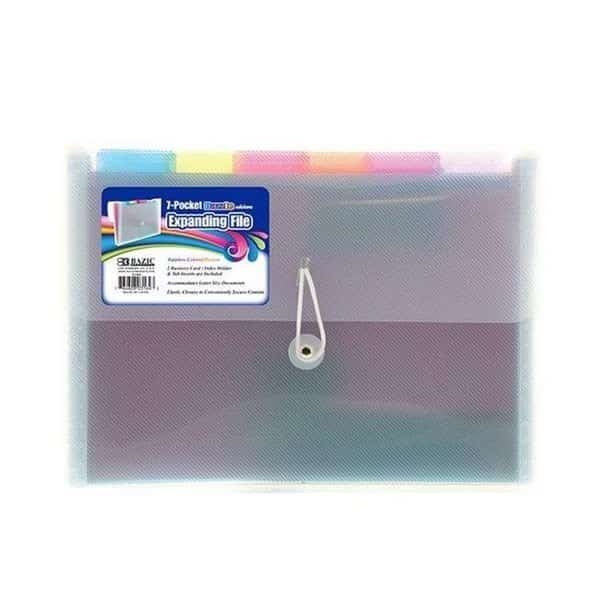 Bazic  3164  Rainbow 7-Pocket Letter Size Poly Expanding File Pack of 12
