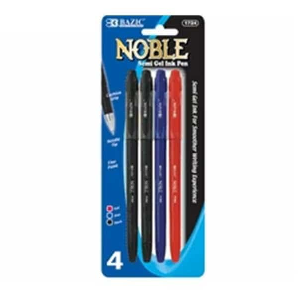 Bazic BAZIC Ciel Oil-Gel Ink Retractable Pen w/ Rubberized Barrel & Metal Clip Pack of 24