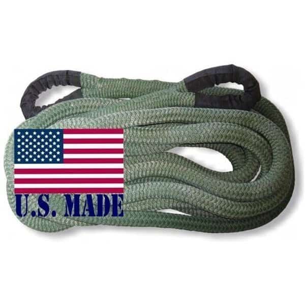 U.S. made "MILITARY GREEN" Safe-T-Line Kinetic Recovery (Snatch) ROPE - 1 inch X 30 ft (4X4 VEHICLE RECOVERY)