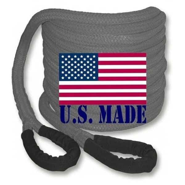 U.S. made "GUNMETAL GREY" Safe-T-Line Kinetic Recovery (Snatch) ROPE - 1 inch X 30 ft (4X4 VEHICLE RECOVERY)