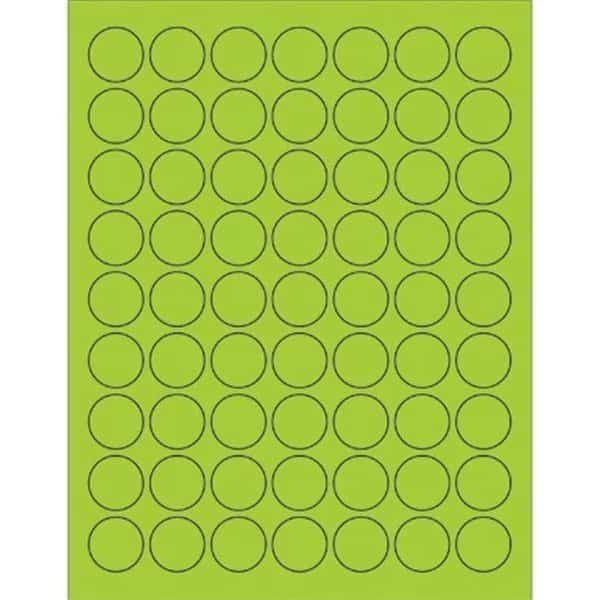 Box Partners LL191GN 1 in. Fluorescent Green Circle Laser Labels - Pack of 6300