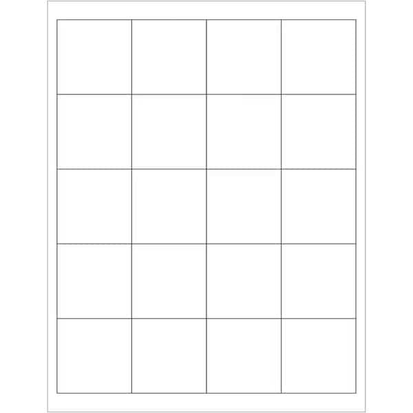 2 x 2 in. Removable Rectangle Laser LabelsWhite