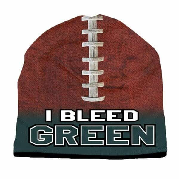 Beanie I Bleed Style Sublimated Football Forest Green Design