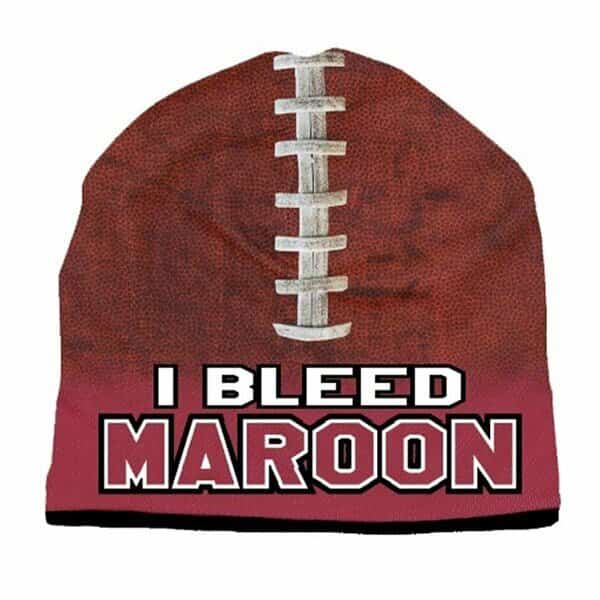 Beanie I Bleed Style Sublimated Football Maroon Design