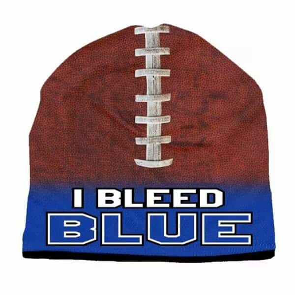 Beanie I Bleed Style Sublimated Football Royal Blue Design