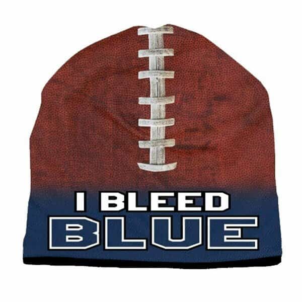 Beanie I Bleed Style Sublimated Football Navy Blue Design