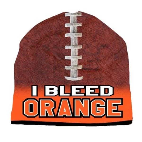 Beanie I Bleed Style Sublimated Football Orange Design