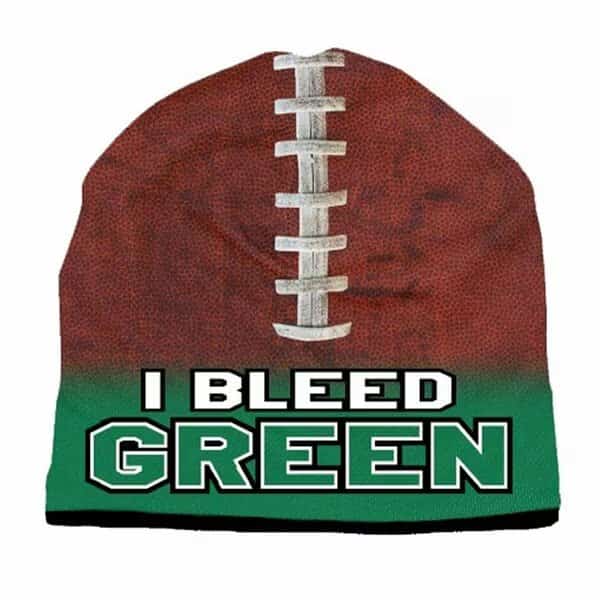 Beanie I Bleed Style Sublimated Football Kelly Green Design