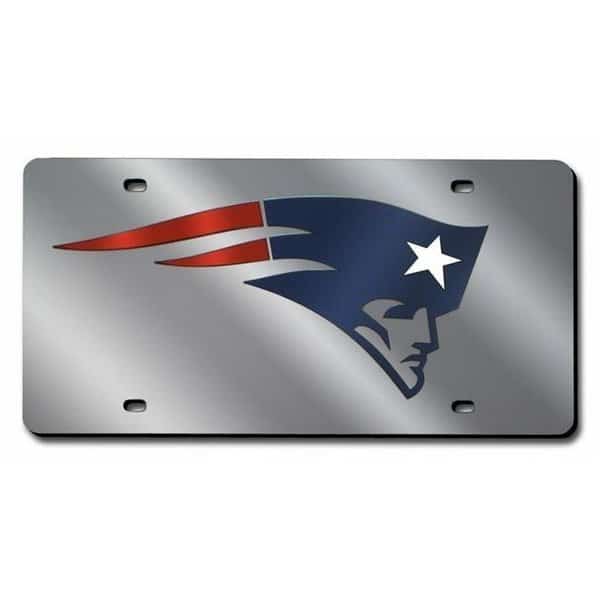 New England Patriots License Plate Laser Cut Silver