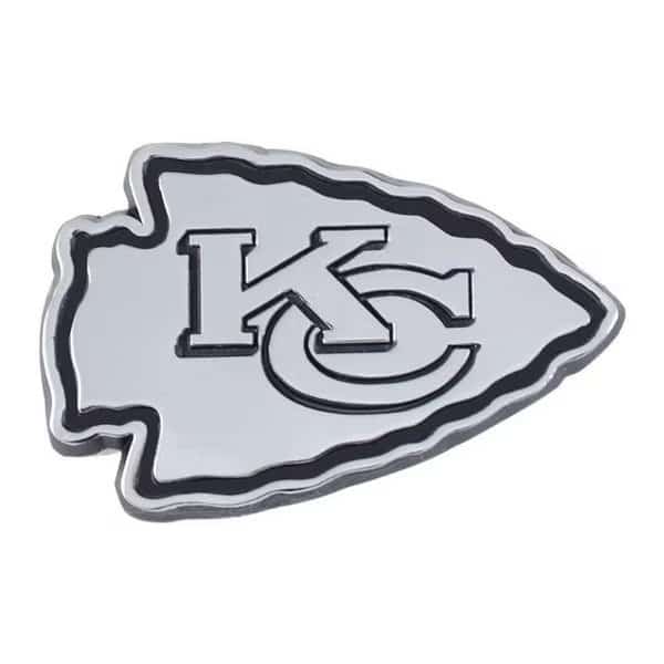 Fanmats 4228111375 Kansas City Chiefs Premium Metal Chrome Auto Emblem