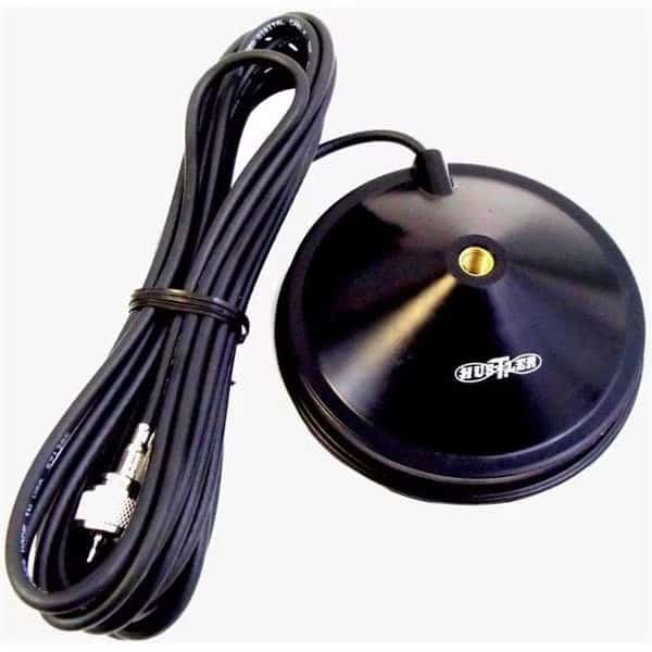 Hustler MBMMAG 5 in. Magnet Mount with 16 ft. RG58 Coax & PL259 Connector; Black
