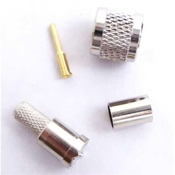 Kalibur KMPL03 Mini UHF Male Crimp Connector for RG58-U Coax Cable