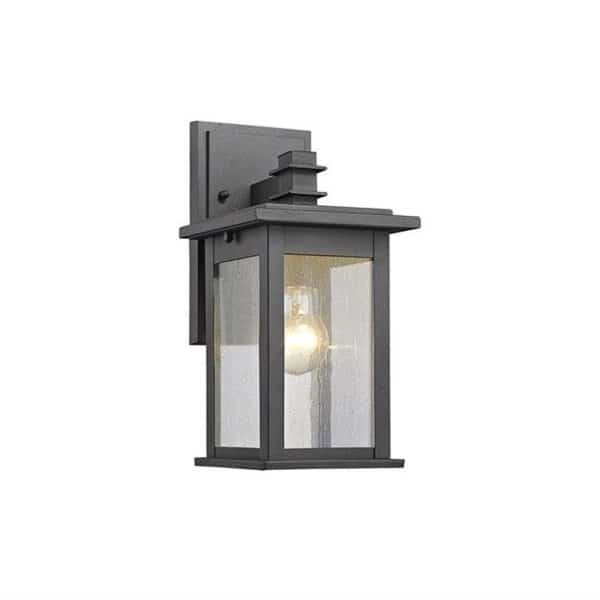 Chloe CH22031BK12-OD1 12 in. Lighting Tristan Transitional 1 Light Black Outdoor Wall Sconce - Textured Black