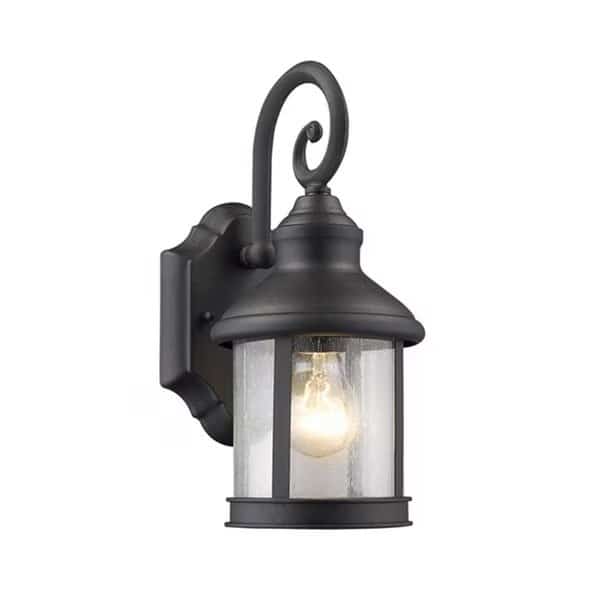 12 in. Lighting Galahad Transitional 1 Light Black Outdoor Wall Sconce - Textured Black