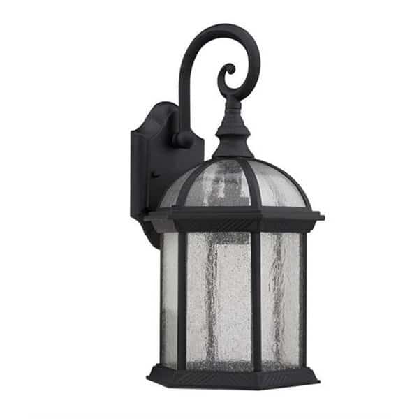 Chloe CH21611BK19-OD1 19 in. Lighting Havana Divine Transitional 1 Light Black Outdoor Wall Sconce - Textured Black