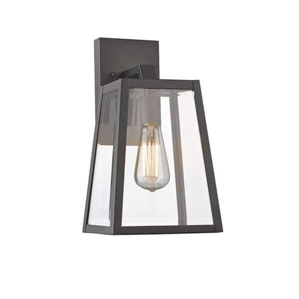 14 in. Lighting Leodegrance Transitional 1 Light Black Outdoor Wall Sconce - Textured Black