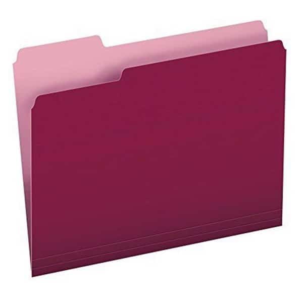 Esselte Corporation PFX152 1-3 BUR Pendaflex Two-Tone Color File Folders-Letter Size