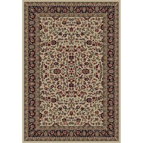 9 ft. 3 in. x 12 ft. 6 in. Jewel Kashan IvoryBlack