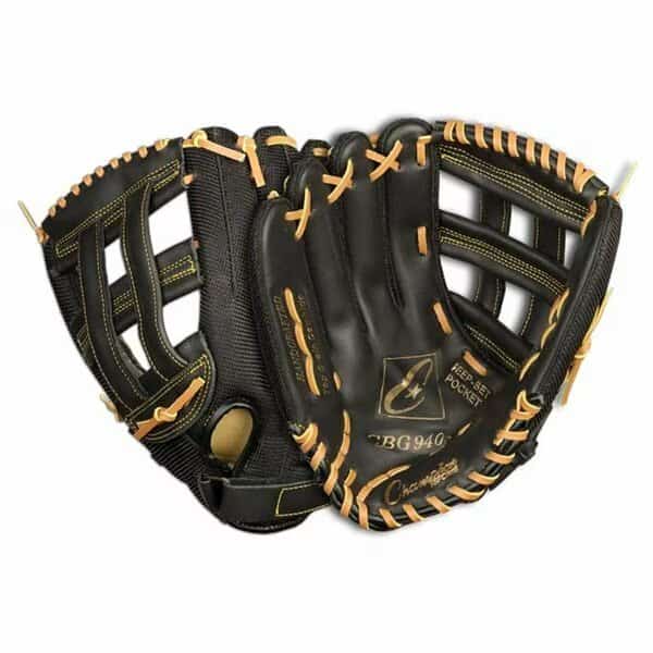12 in.Black Baseball - Softball Fielders Glove - Left Hand Throw