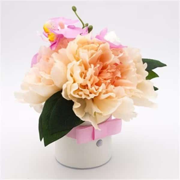 Cirago International NLFLWPNK Pink Peony Flower Bouquet with Motion Sensor Night Light; Fiber
