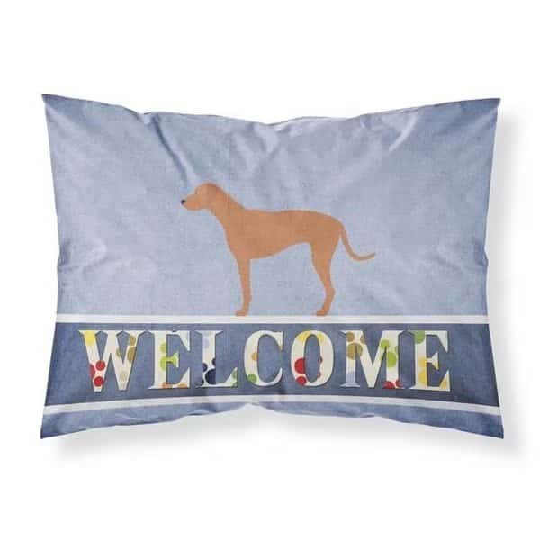 Carolines Treasures BB8277PILLOWCASE Rhodesian Ridgeback Welcome Fabric Standard Pillowcase