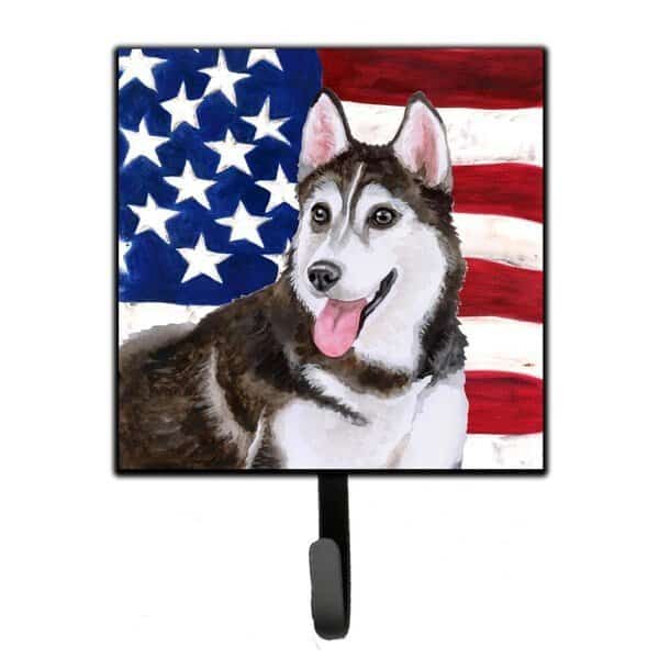 Siberian Husky No 2 Patriotic Leash or Key Holder